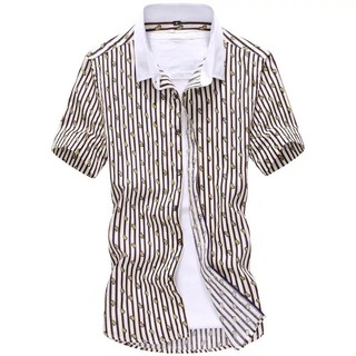 Summer hot mens shirt print shirt🔥ถูกที่สุด🔥เสื้อเชิ้ตแขนสั้น เสื้อเชิ้ตชาย ทรงตรง เสื้อเชิ้ตพิมพ์ลายเสื้อเชิ้ต