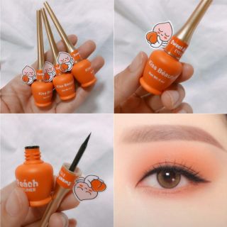 🍑🍑 KISS BEAUTY SWEET PEACH EYELINER 🍑🍑
ไลน์เนอร์ลูกพีชช หัวพู่กันเรียวเล็ก