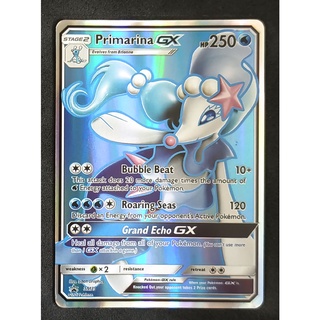 Primarina (Silver) GX Card SM39 อาชิเรเน่ Pokemon Card Gold Flash Light (Glossy) ภาษาอังกฤษ