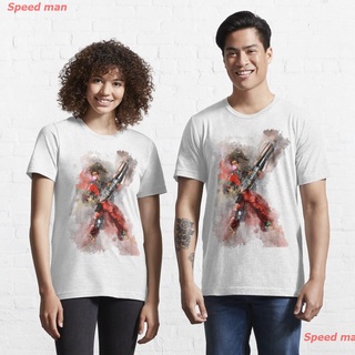 เสื้อยืดคอกลมราคาระเบิดSpeed man เอเพ็กซ์เลเจนส์ apex legends เสื้อยืด Apex Legends Rampart - watercolor Essential T-Shi