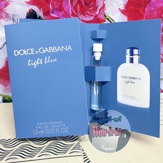 ทันสมัย แบบเรียบง่าย 🥰 น้ำหอม Dolce &amp; Gabbana Light Blue Pour Homme edt. ขนาดทดลอง ของแท้ 100%