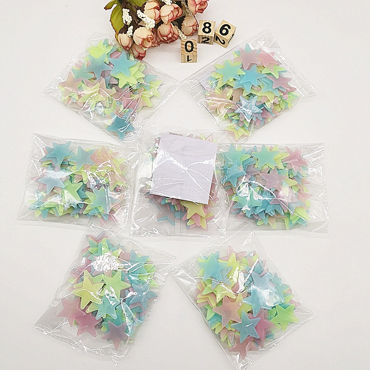 INEX2SHOP ถูกที่สุด ดาวเรืองแสง Glow in the Dark 1 ถุง มี 100 ดวง ตากแดดก่อนติด