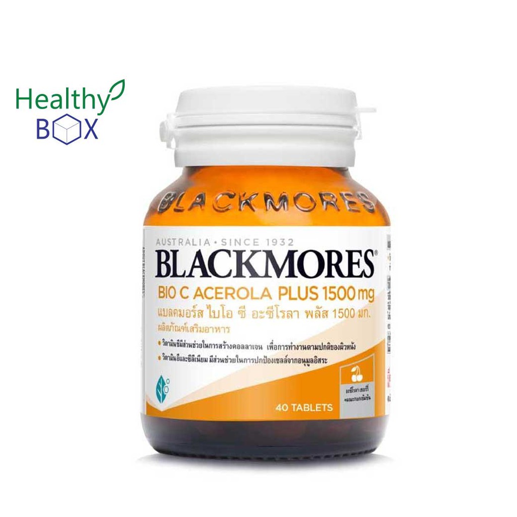 BLACKMORES Bio C Acerola Plus 1500mg. 40 Tablets แบลคมอร์ส ไบโอ ซี อะซีโรลา พลัส (V)