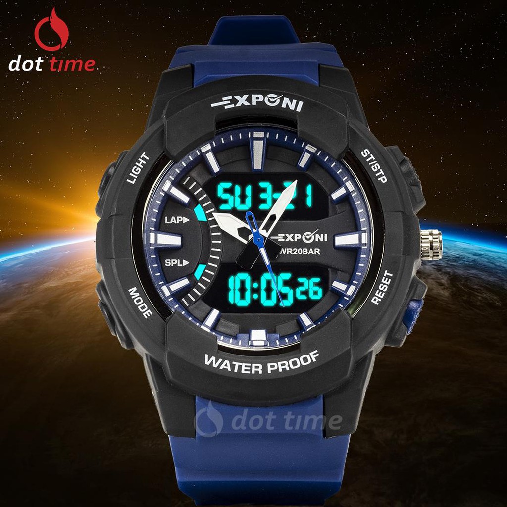 นาฬิกาข้อมือ ผู้ชาย แฟชั่น สปอร์ต เท่ EXPONI EP28BLU SPORT CHRONOMETER WATCH ลดราคา ราคาถูก dot time
