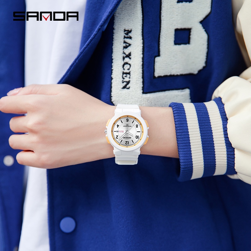 Sanda นาฬิกาข้อมือสปอร์ตแฟชั่น กันน้ํา หรูหรา สําหรับสตรี 6097-3