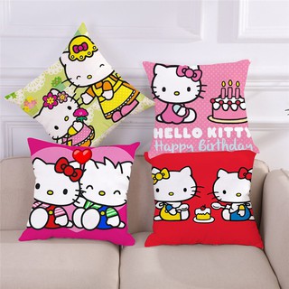 ปลอกหมอนผ้าลินินลายการ์ตูน Hello Kitty