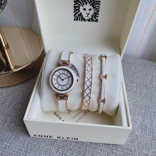 🎀 (สด-ผ่อน) นาฬิกา Anne Klein มาเป็นset พร้อม กำไล AK/3296WTST สี rosegold / White Anne