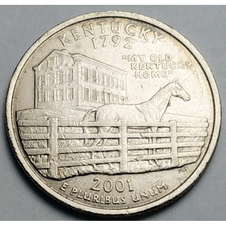 สหรัฐอเมริกา (USA), ปี 2001, 25 Cents รัฐเคนทักกี (Kentucky), ชุด 50 รัฐของประเทศสหรัฐอเมริกา
