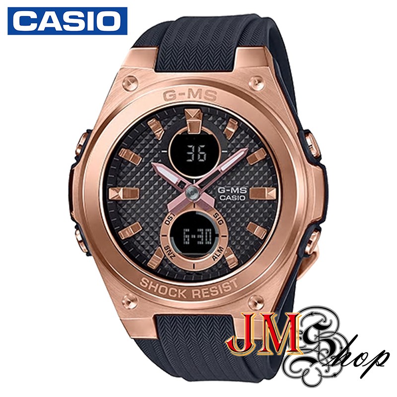 Casio Baby-g G-MS นาฬิกาข้อมือผู้หญิง สายเรซิ่น รุ่น MSG-C100G-1ADR (สีโรสโกลด์ / ดำ)
