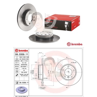 08 5359 11 จานเบรค ล้อ F (ยี่ห้อ BREMBO) รุ่น UV BMW ซีรี่ส์ 3 E36 316i 318i ปี1990-1998