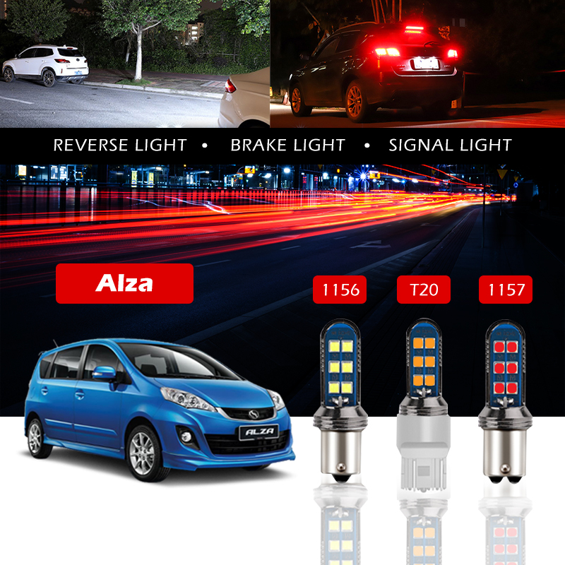 [PERODUA] Alza 12LED รถย้อนกลับสัญญาณไฟเบรค 1156/P21W T20/7440/7443 1157/P21-5W