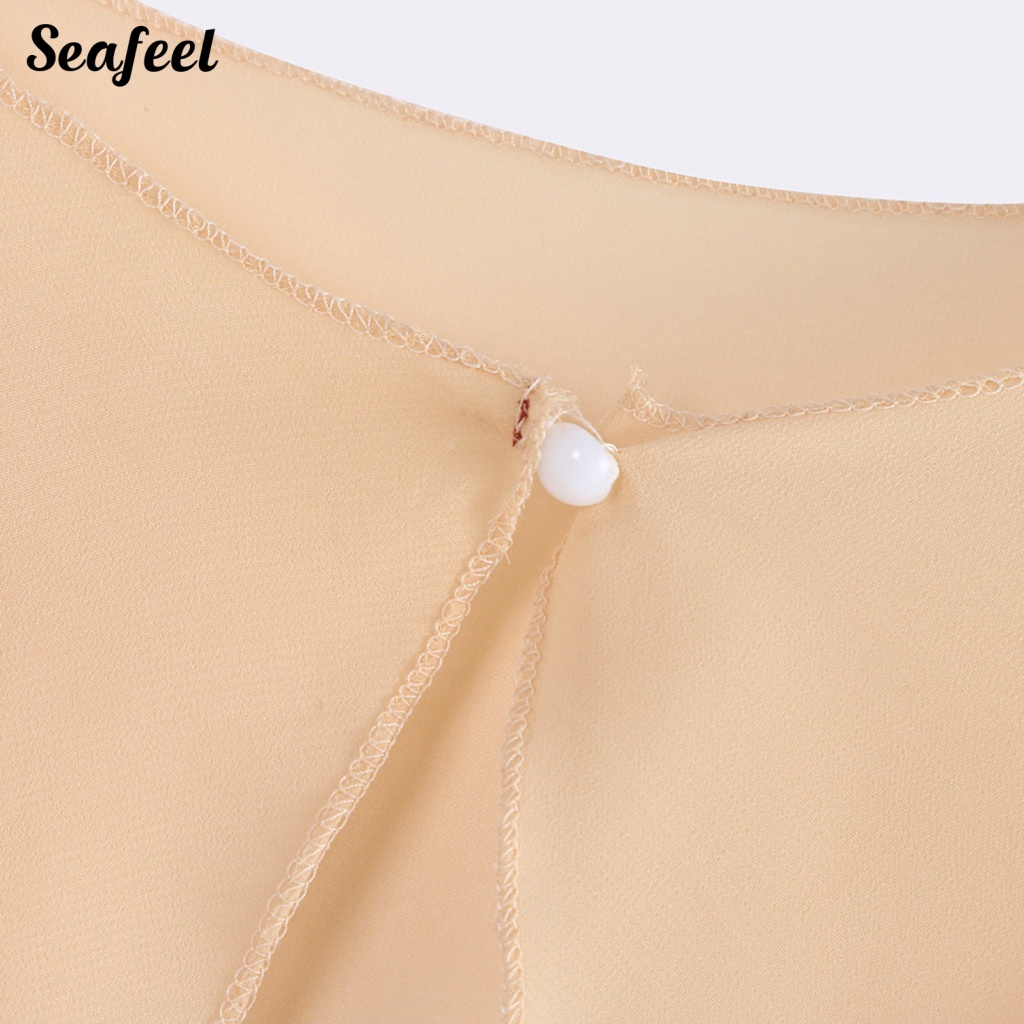 Seafeel_ ผ้าคลุมไหล่ ผ้าชีฟอง ซีทรู ทรงหลวม ขนาดเล็ก กันแดด กระดุมด้านหน้า อุปกรณ์เสริม สําหรับเสื้อผ้า
