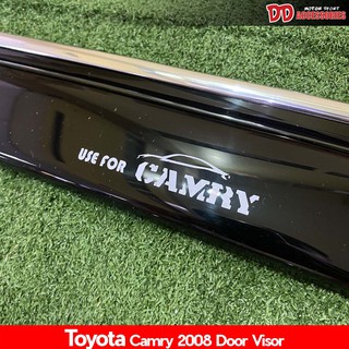 กันสาด กันสาดน้ำฝน camry 2007 2008 2009 2010 2011  สีดำ มีคิ้วโครเมี่ยม SV40