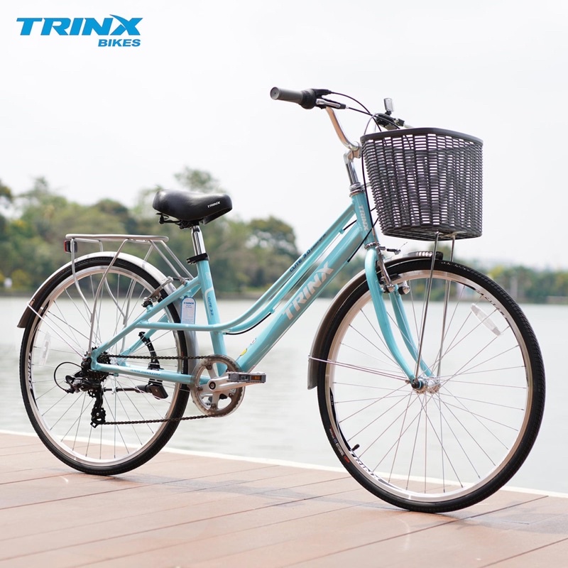🔥พร้อมส่งด่วน‼️ จักรยานแม่บ้าน TRINX Cute 3.0 น่ารัก สุดมินิมอล💚แถมฟรีตระกร้า🔥