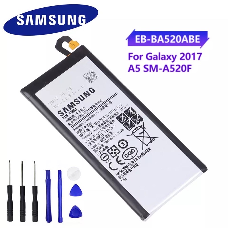 สำหรับ Samsung Galaxy A5 2017 Edition A520 SM-A520F A520K A520L A520S A520W/DS แบตเตอรี่ Samsung EB-