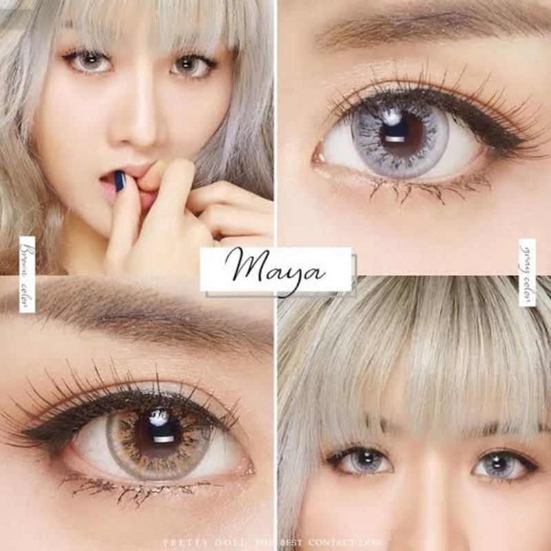 คอนแทคเลนส์ รุ่น Maya/Slim สีเทา/ตาล Gray/Brown มีค่าสายตา (0.00)-(-6.00)