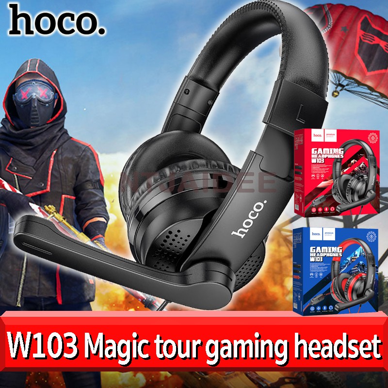 หูฟังเล่นเกมส์พร้อมไมค์ Headphones “W103 Magic tour” gaming headset พร้อมสายอะแดปเตอร์เสียงสามารถใช้กับโน้ตบุ๊กได้
