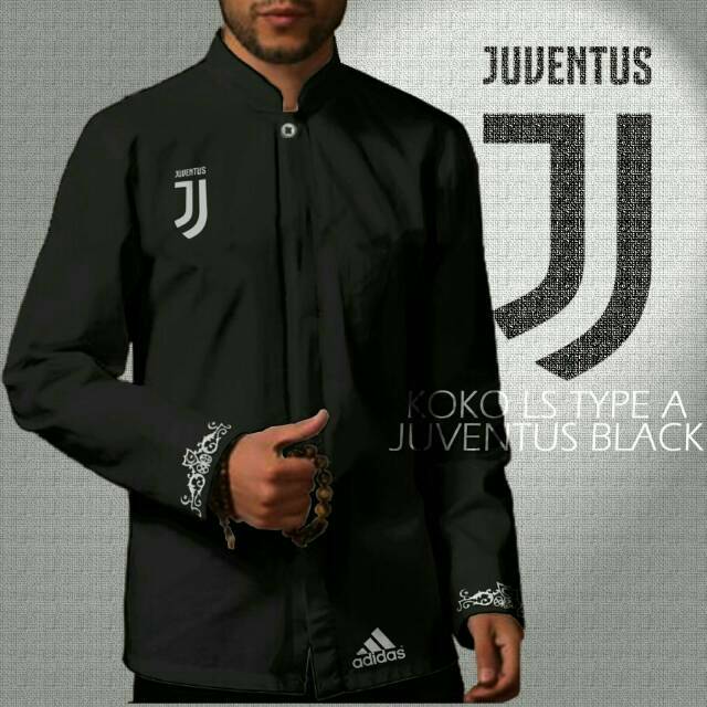 LS TYPE A JUVENTUS / BLACK / WHITE / BW LONG-SLEEVED FOOTBALL KOKO SHIRT