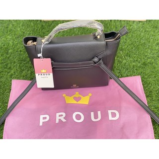 🤩 กระเป๋าแฟชั่น แบรนด์ PROUND สีดำ หนังซาเฟียโน พร้อมส่ง 🤩
