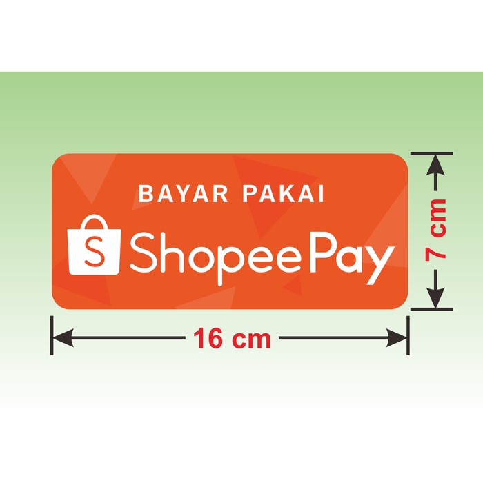 Shopee Pay Sticker สติ๊กเกอร์จ่ายดิจิตอล Shopeepay ไร้เงินสด 16 x 7 ซม. (2 ชิ้น)