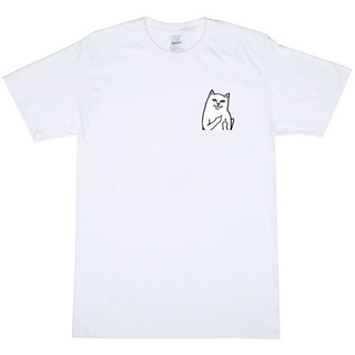 HH สหรัฐอเมริกาแบรนด์ฮิต RIPNDIP เสื้อยืดแขนสั้นชายและหญิงรุ่นคู่รักแบบคลาสิคนิ้วกลางแ เสื้อยืดคอกลม