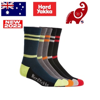 ถุงเท้า HARD YAKKA G20035 Men’s Cotton Crew Worksock 5 Pack Multicolour, Free Size