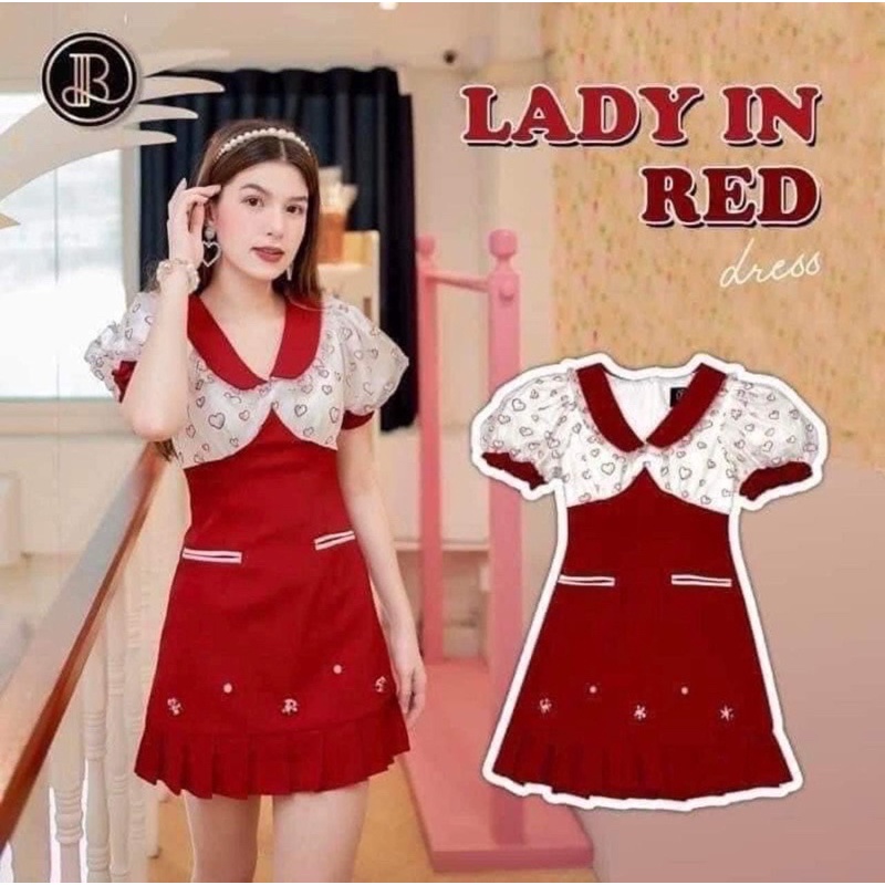 blt dress - lady in red  สีแดง (งานเก่า งานตามหา) size xs มือ 2