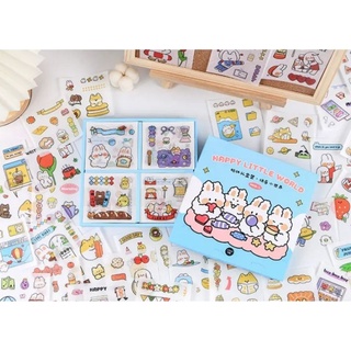 สติ๊กเกอร์​น่ารักสุดฮิตจากติ๊กตอก  1กล่อง 100 แผ่น ลายไม่ซ้ำพร้อมส่ง ถูกที่สุดพร้อมส่ง