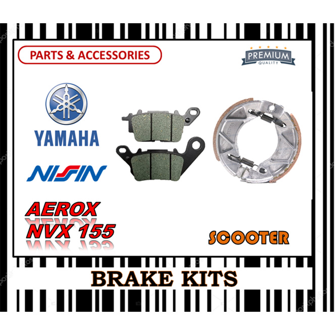YAMAHA NVX 155 ผ้าเบรคชุด SCOOTER FR0NT & REAR NISSIN TYPE