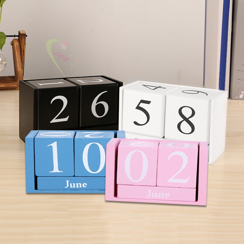 Le ปฏิทินไม้ตั้งโต๊ะสไตล์วินเทจสําหรับถาวร Diy