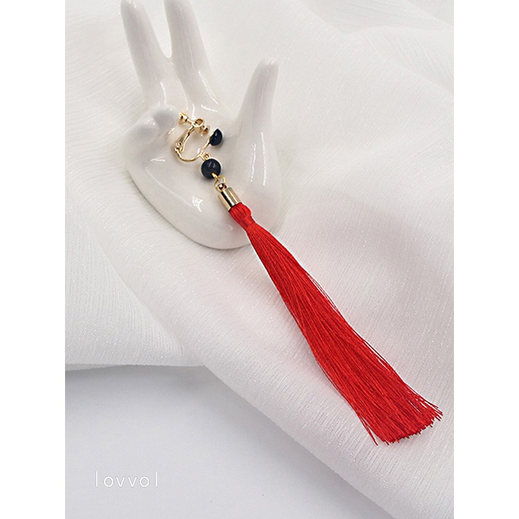 ใหม่ เครื่องประดับ ต่างหูแฟชั่น คอสเพลย์ VTuber Vox Akuma NIJISANJI EN Luxiem แต่งพู่ สีแดง สําหรับผู้หญิง และผู้ชาย 2022