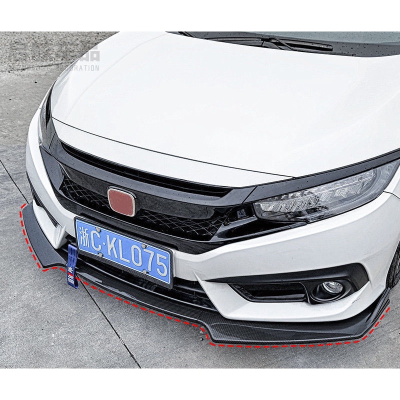 สำหรับ Honda New Civic 2016-2021 Modify จอบด้านหน้า Ten Generation Civic Front Shovel ริมฝีปากหน้าป้องกันการชนกันขนาดเล็กรอบมุมเล็ก Modify - รูปที่ 5