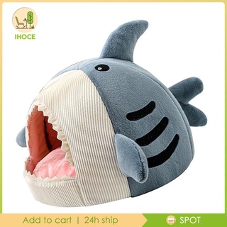 Cozy Pet Bed Warm Cave Nest Sleeping Bed Shark Shape Puppy House for Cats and Small Dogs