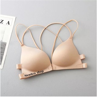 NEW bra(ใหม่/พร้องส่ง#b28) บราไร้โครงไร้ขอบ โกยนมชิด ใส่สบาย สายหลังไขว้Sexy