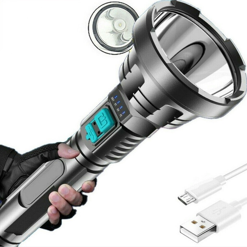 ไฟฉาย LED 90000lm สว่างมาก ชาร์จแบตเตอรี่ในตัว