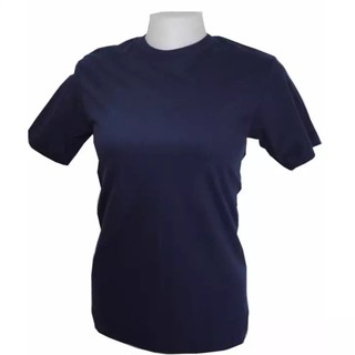 MoraYa เสื้อคอกลมผู้หญิงแขนสั้นสีกรมท่า ผ้าคัตตอน 100%