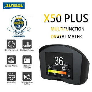 Autool X50 Plus OBD2 เครื่องวัดความเร็ว หน้าจอดิจิทัล DTCS อเนกประสงค์ สําหรับรถยนต์