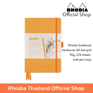 Rhodia Goalbook Hard Cover ขนาด A5 Orange Dot Grid 118584C