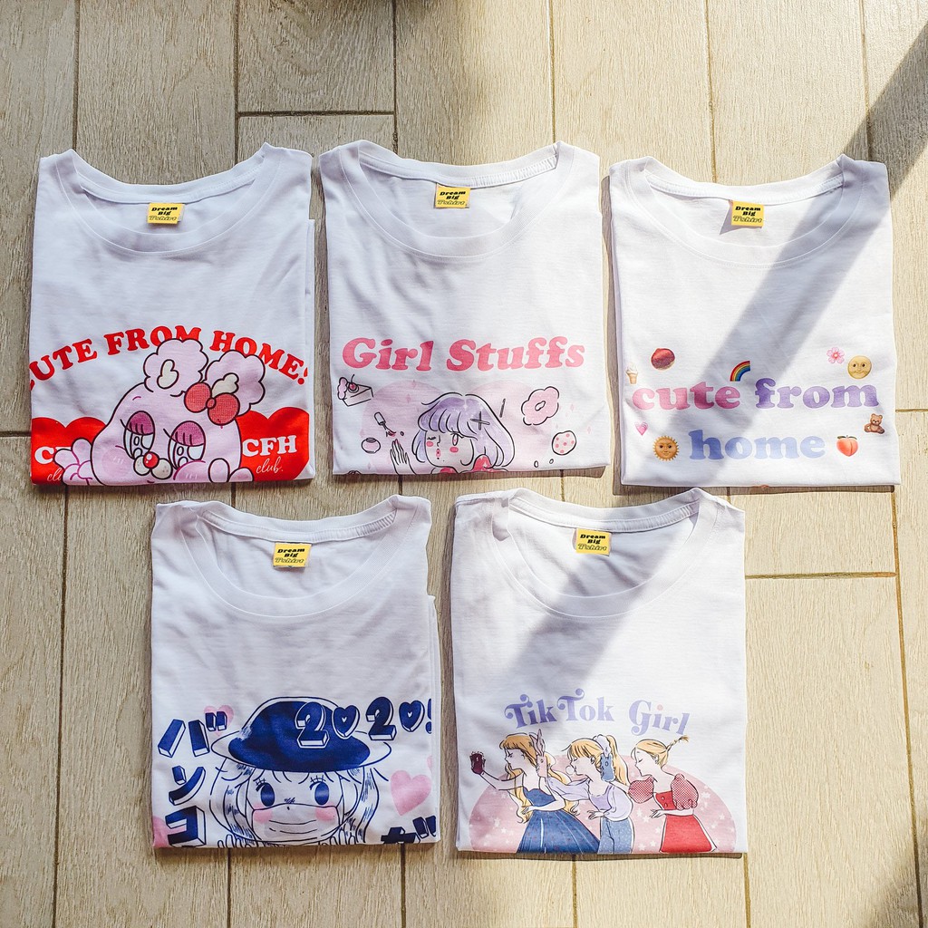 ลด30-50% กดในLive,Video เสื้อยืด สไตล์เกาหลี อก32-50 size S-XXL โอเวอร์ไซน์ คอกลม Dream Big Tshirt สาวอวบใส่ได้