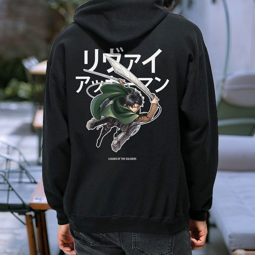 Anime Attack On Titan Levi Ackerman Black Limited Edition Hoodie / เสื้อกันหนาวมีฮู้ด / เสื้อแจ็คเก็