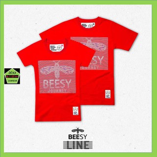 Beesy เสื้อคอกลม ชาย หญิง รุ่น Line สีแดง