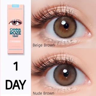 เติมของแล้ว🔥 1 DAY CANNA ROZE IDOLLENS รายวัน Beige, Nude 5 คู่ DIA 14.2