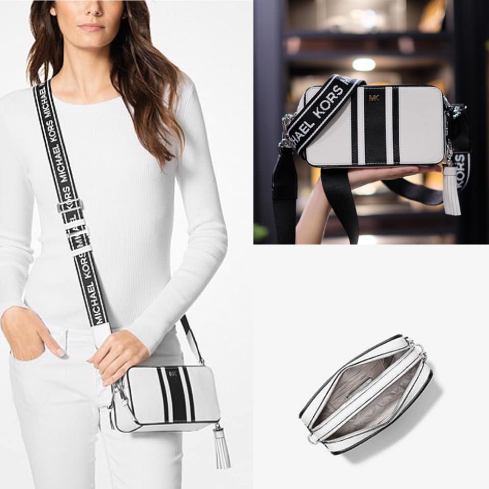 small logo tape camera bag michael kors