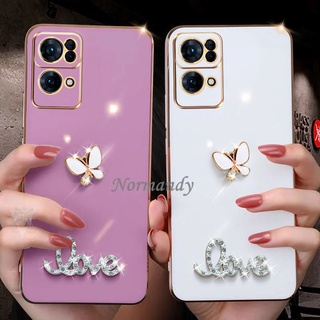 เคส Fashion Phone Case OPPO Reno7 Pro Reno6 Z Pro 5G A76 A16K A95 4G Hot Sale Crystal Butterfly Casing Ultra Thin Soft Cover เคสโทรศัพท์