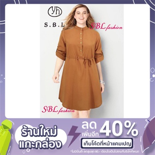 [SBLfashion] เดรสสั้น มินิเดรสผูกเอว คอปีน เดรสแฟชั่น ผู้หญิง เดรสสาวอวบ Freesize