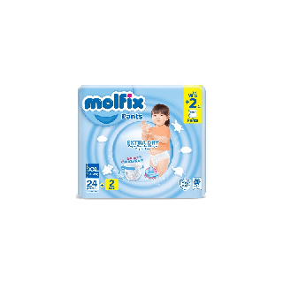 Molfix ผ้าอ้อมเด็กโมลฟิกซ์ เอ็กซ์ตร้า ดราย แพ้นส์ XXL 24+2 ชิ้น