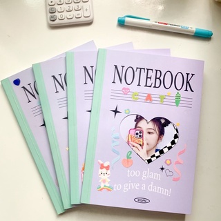 DIECUT NOTEBOOK Too glam (purple) A5 สมุดโน๊ต สมุดเจาะปกหน้าเปล่า  สมุดจด  ใส่รูปได้ ตกแต่ง DIY  ของขวัญ ของที่ระลึก