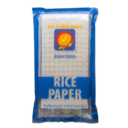 ทานตะวัน ใบเมี่ยงญวน แป้งสลัดโรล เกรด A 500g. (แผ่นตัด 11x22cm.) 1ห่อ