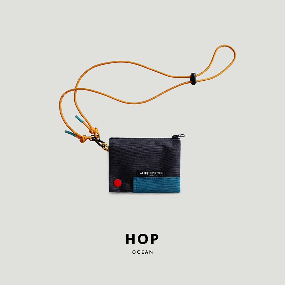 Hop relife ocean wallet กระเป๋าสตางค์รุ่นฮอป | ที่ใส่บัตร มีสายคล้องคอ