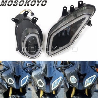 MD-12V รถจักรยานยนต์ LED ไฟเปลี่ยนไฟหน้าสำหรับ BMW S1000RR 2009-2014กันน้ำไฟต่ำสูง DRL แองเจิลตาแหวนไฟหน้า